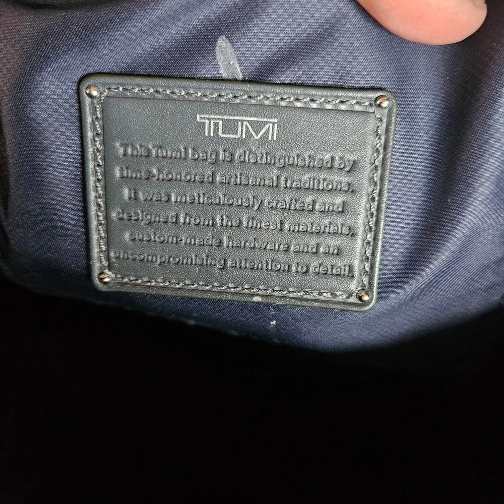 Tumi Voyageur Grey Nylon Laptop Backpack Silver Hardware Travel Bag